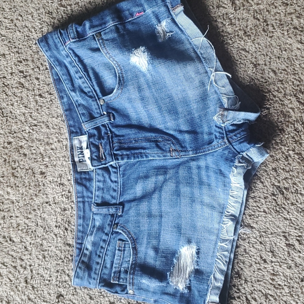 VS Pink Jean Shorts Size 8